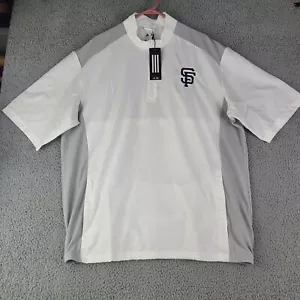 Giacca a vento San Francisco Giants Adiclub da uomo XL bianca ventilata nuova con etichette cerniera 1/4 - Foto 1 di 21