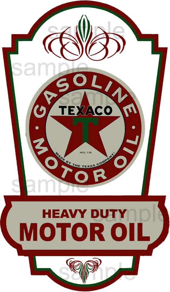 VINTAGE STYLE 4 INCH TEXACO GASOLINE MOTOR OIL DECAL STICKER - Image 1 of 1