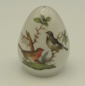 HEREND PORCELAIN ROTHSCHILD BIRD PEPPER SHAKER EGG SHAPE - Picture 1 of 4