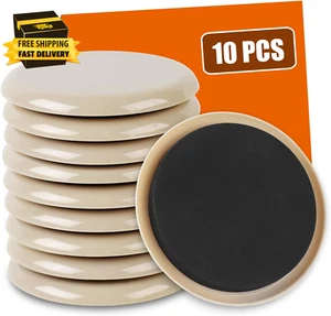 10PCS Furniture Sliders, 3 1/2" Furniture Sliders for Hardwood Floors, Reusable - Picture 1 of 7