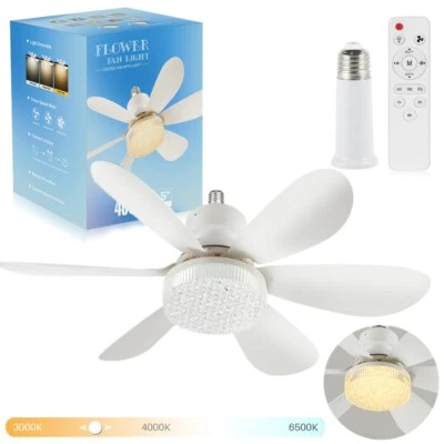 Socket Ceiling Fans with Lights and Remote Socket Fan Light with Dimmable Led - Image 1 of 4