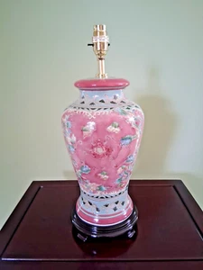 MID PINK ORIENTAL CERAMIC LAMP BASE 1969-3329 - Picture 1 of 2