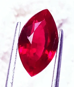 7.50 Ct Natural Red Ruby Marquise Cut Certified Loose Gemstone With Free Gift - Picture 1 of 6