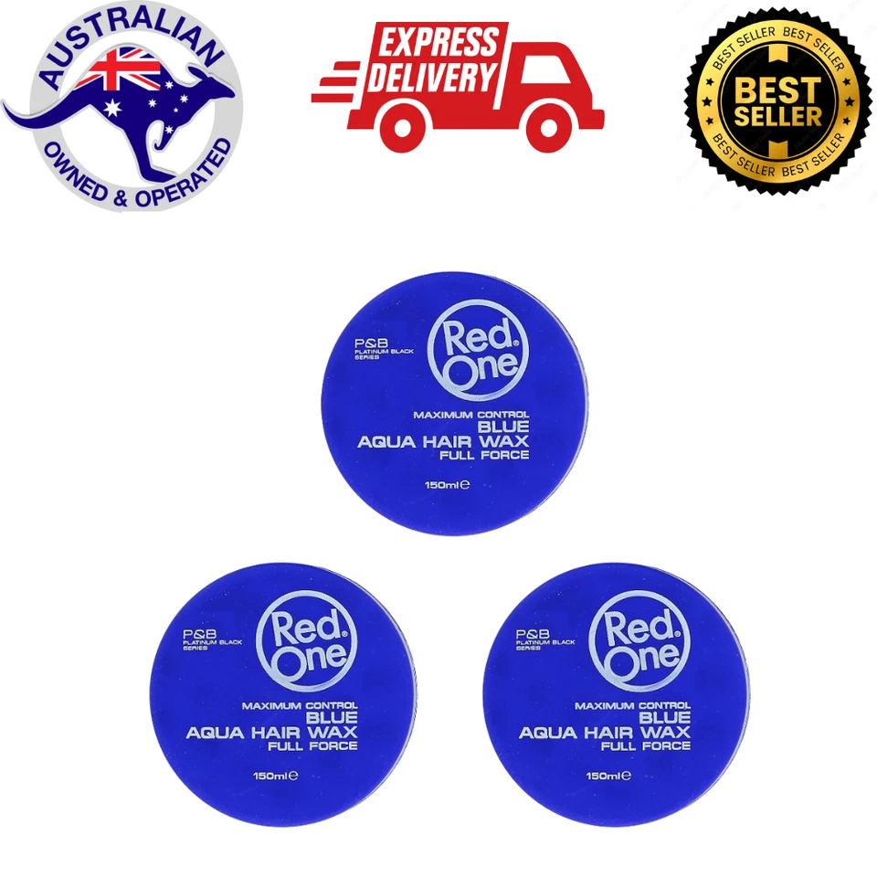 3x RedOne Blue Aqua Hair Stylin Wax Full Force | 150 ml |Red One Wax  AUS SELLER - image 1 of 1