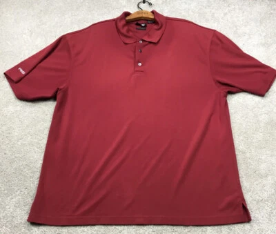 PING men's short sleeve golf shirt size XL dark red quarter button with logo  - Image 1 of 4