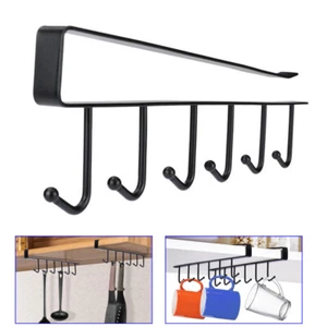 Multi-Function Cup Holder Rack - Under Shelf Storage for Kitchen & Mug Hook - Picture 1 of 15
