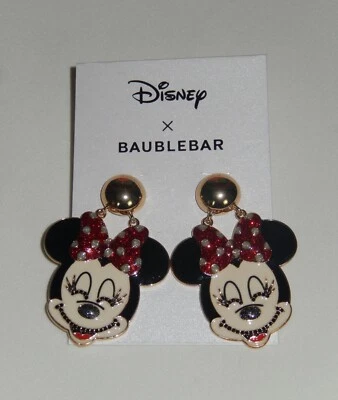 Pendientes Colgantes Disney X Baublebar Sonriente Cara de Minnie Mouse Brillo Esmalte Foto 1 de 3