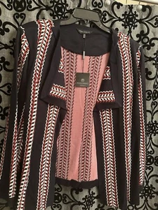MING WANG Plus Size 3x Navy/White/Red Jacket NWT-$352.00 - Picture 1 of 6