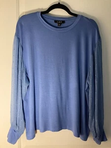 L.N.V. Long Shear Sleeve Purple Top Size M or L - Picture 1 of 3