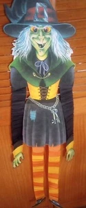 Vintage 1984 The Beistle Co Halloween Hexe Dekoration große Hängedeko 41,5" - Bild 1 von 9