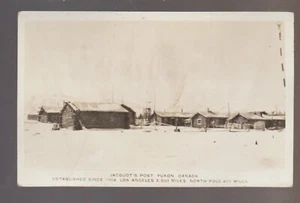 Yukon Territory CANADA RPPC c1930 JACQUOT'S POST General Store WINTER SCENE B3 - Picture 1 of 3