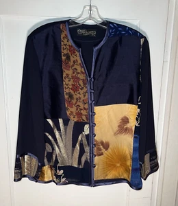 Maggie Shepherd Australia Jacket Topper Patchwork Multicolor Size M d286 - Picture 1 of 13