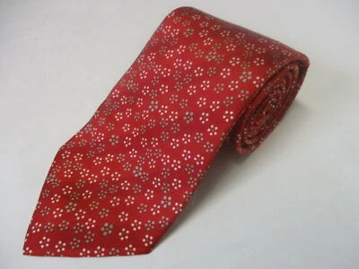 GIVENCHY 100% Seda Rojo Rayas y Margarita Estampado Floral Hombre Corbata Cuello Foto 1 de 3