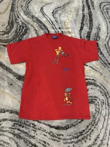 Vintage Y2K Winnie The Pooh Red T Shirt Mens Large 2000's Rare Disney - Picture 1 of 7