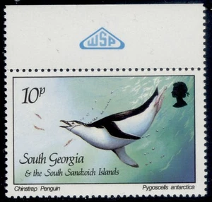 South Georgia & South Sandwich QEII SG170, 1987 10p Kinnstrap Pinguin, neuwertig. - Bild 1 von 1