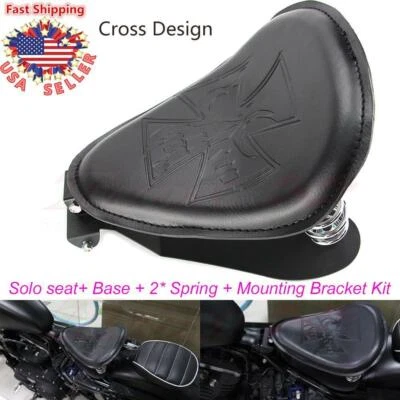 Para Yamaha V-Star 250 650 950 1100 1300 Bobber Solo Asiento 3" Muelle con Base Sillín Foto 1 de 4