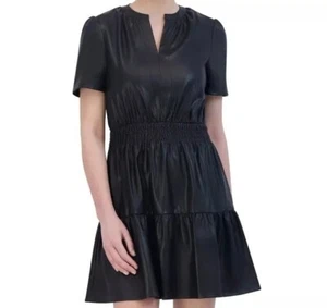 Vigoss Ladies' Faux Leather Dress Black New With Tags Size Medium Fast Ship! - Picture 1 of 9
