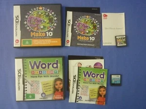 Paquete Make 10 + Word Academy Nintendo DS completo con manuales - Imagen 1 de 14