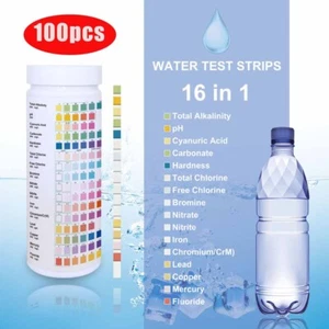 100PCS 16 in 1 Drinking Water Test Kit Strips Home Water High Quality Test USA - Picture 1 of 9