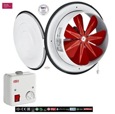 BNG Axial Ventilator Lüfter mit Klappe Wand Fenster 1150m³/h+Regler diverse Größen