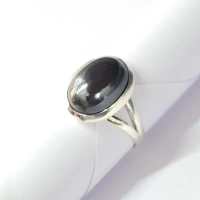 Anillo de hombre hecho a mano de plata de ley 925 de hematita natural todas las tallas disponibles Foto 1 de 4