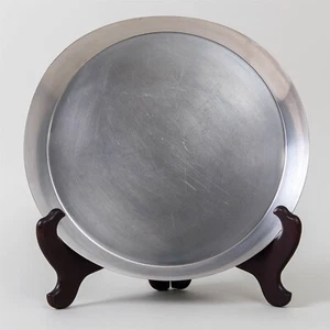 Mid-Century Modern LATAMA Denmark Footed Serving Platter Teak & Stainless 12.5" - Picture 1 of 6