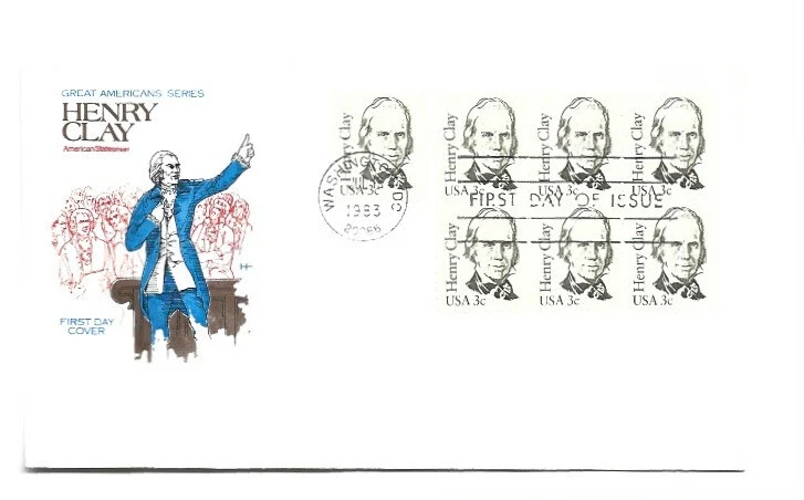 1846 3c Henry Clay Farnam, HF, FDC - Image 1 of 1