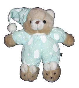 Vintage House of Lloyd Snuggles Glow In The Dark Teddybär Stern Plüsch 1990 Hausschuhe - Bild 1 von 3