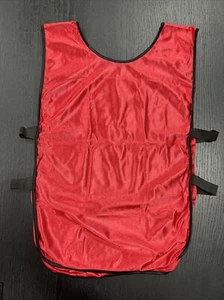 Red Scrimmage Vest / Soccer Pinnies / Football Practice Lacrosse Hockey Adult XL - Picture 1 of 3