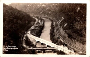 The Narrows Cumberland Maryland RPPC veduta aerea bordo bianco non spedito - Foto 1 di 2