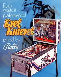 1977 Evel Knievel Bally Pinball Machine Advertisement Promo Ad 8x10 Photo - Picture 1 of 1