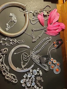 Collane bigiotteria/catena boho 10 pezzi tono argento, alcune nuove (397) - Foto 1 di 12