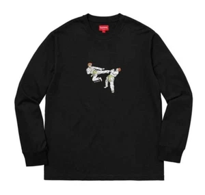 T-shirt Supreme Karate ricamata manica lunga nera taglia M SS18 - Foto 1 di 9
