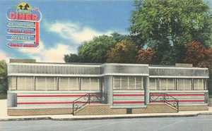 Laurel MD The New laurel Diner Linen Postcard - Picture 1 of 2