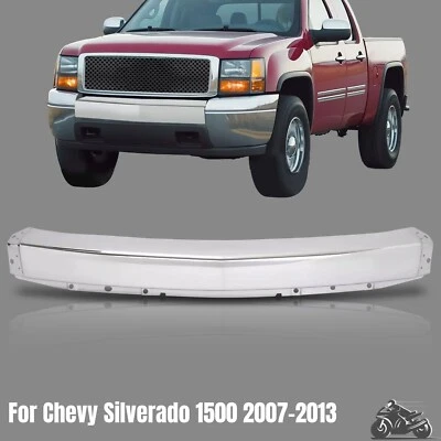 Ударная лицевая панель переднего бампера хромированная сталь для Chevy Silverado 1500 2007-2013 - Изображение 1 из 4