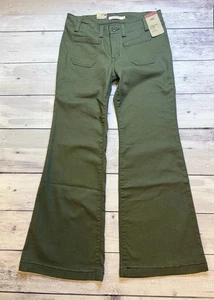 Levis Women’s SUPERLOW FLARE Jeans Olive Green Brand New! 28x30 - Picture 1 of 20
