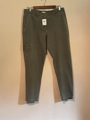Pantalones cargo J. Jill sarga elástica verde oliva talla 12 Foto 1 de 4