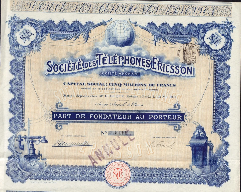 TELÉFONOS ERICSSON dd 1911 SUECIA/FRANCIA Foto 1 de 1