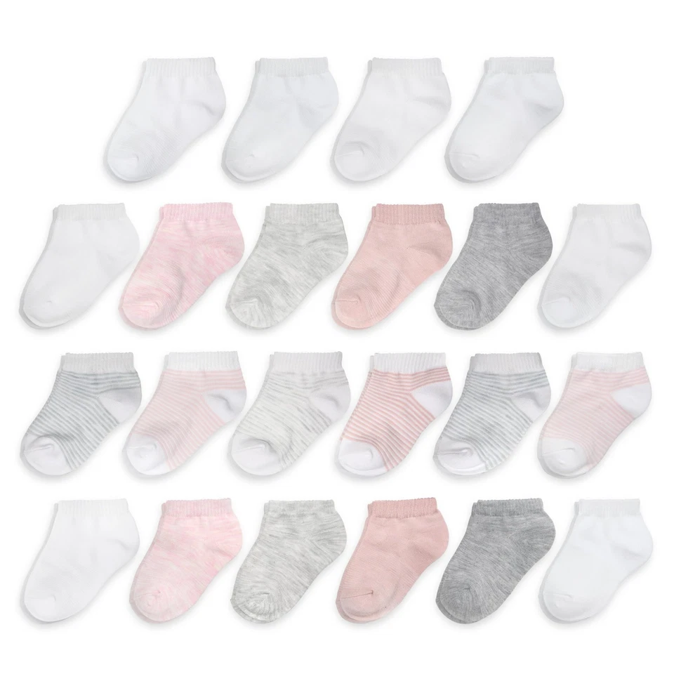 Paquete de 22 calcetines elásticos de corte bajo para zonas flexibles de crecimiento y ajuste para bebé unisex niñas niños Foto 1 de 1