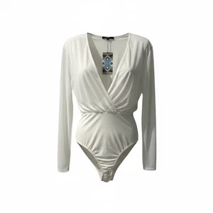 Boohoo eleganter weißer transparenter Body neu mit Etikett - Bild 1 von 5