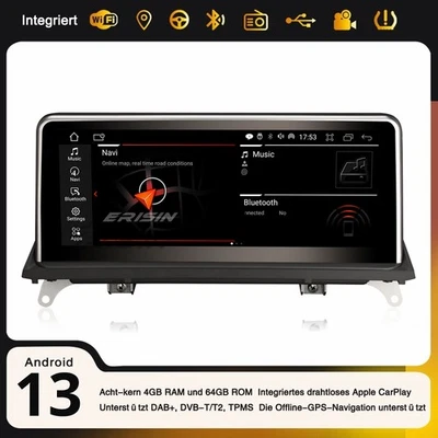 10,25" Android 14 Autoradio GPS Navi für BMW X5 E70 X6 E71 CCC CarPlay 4G IDrive - Bild 1 von 4