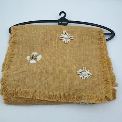 PIER 1 Jute  Seashells Table  Runner Nautical  13" X 72" New - Image 1 of 4