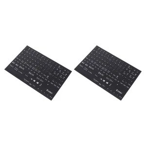 2 Blatt Englisch Tastatur Aufkleber Universal Computer Großdruck für Laptop - Bild 1 von 12
