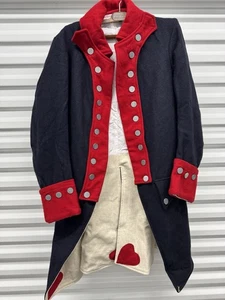 Herren Revolutionskriegsregiment Gehrock Kontinentalarmee dunkelblau Mantel 46 - Bild 1 von 3