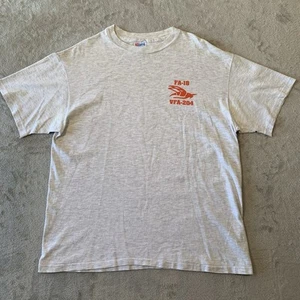 Fighter Jet FA 18 Hornet T Shirt Mens Large 90s VFA 204 USA US Airforce Vintage - Picture 1 of 13