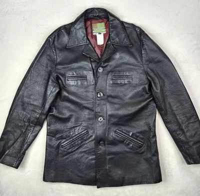 Chaqueta De Cuero Negra Diesel De Colección Para Hombre L Abrigo Abotonado Y2K Motociclista Forrada  Foto 1 de 4
