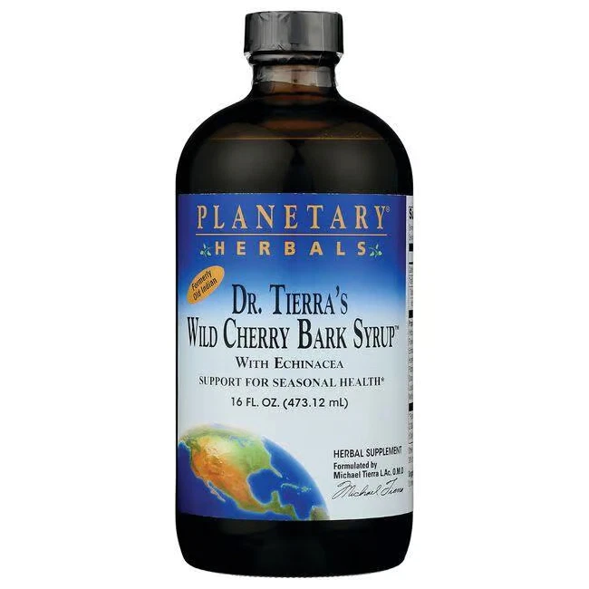 Jarabe de corteza de cerezo salvaje Planetary Herbals Dr. Tierra's 16 fl oz Liq Foto 1 de 2