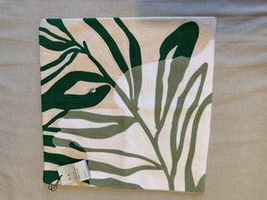 West Elm Crewel Palms Pillow Cover 20”x20" New W Tags COVER Only Green White - Picture 1 of 9