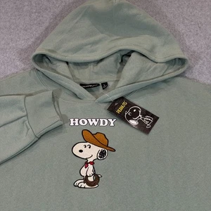 Snoopy Howdy Hoodie Peanuts Cowboy Herren Large grün Unisex bestickt Neu mit Etikett - Bild 1 von 11