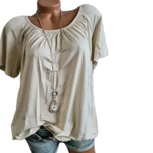 Bluse Tunika Base Level Shirt beige Gr. 44 bis 48 Damen Kurzarm (8 141) NEU - Bild 1 von 8